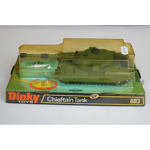 1209 - Three boxed Dinky military diecast models to include 609 US 108mm Howitzer with gun crew, 683 Chieft... 