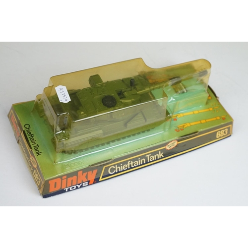 1209 - Three boxed Dinky military diecast models to include 609 US 108mm Howitzer with gun crew, 683 Chieft... 