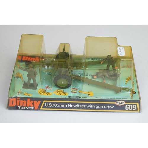 1209 - Three boxed Dinky military diecast models to include 609 US 108mm Howitzer with gun crew, 683 Chieft... 