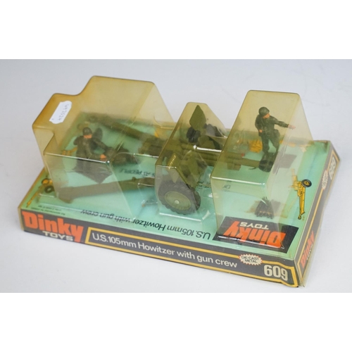 1209 - Three boxed Dinky military diecast models to include 609 US 108mm Howitzer with gun crew, 683 Chieft... 