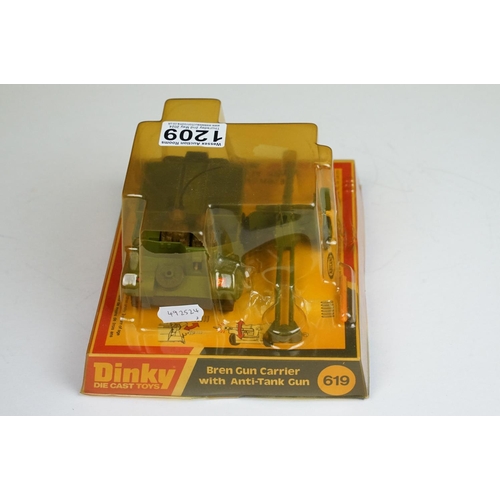 1209 - Three boxed Dinky military diecast models to include 609 US 108mm Howitzer with gun crew, 683 Chieft... 