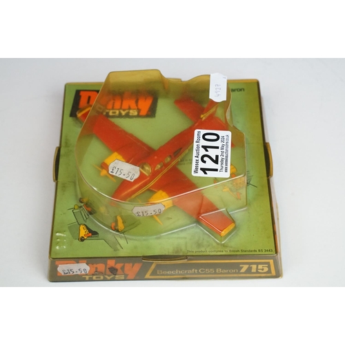 1210 - Three boxed Dinky diecast models to include 732 Bell Police Helicopter, 715 Beechcraft C55 Baron and... 