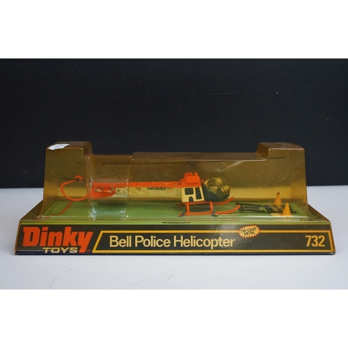 1210 - Three boxed Dinky diecast models to include 732 Bell Police Helicopter, 715 Beechcraft C55 Baron and... 