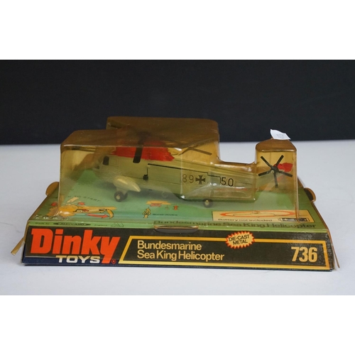 1210 - Three boxed Dinky diecast models to include 732 Bell Police Helicopter, 715 Beechcraft C55 Baron and... 