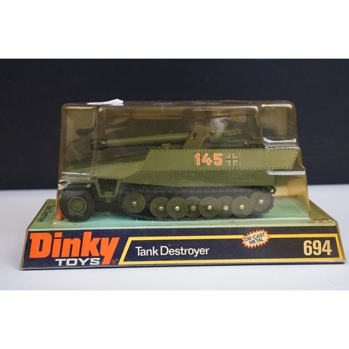 1211 - Six boxed Dinky military diecast models to include 656 88mm Gun, 694 Tank Destroyer, 692 Leopard Tan... 