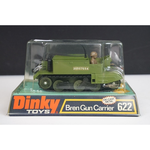 1211 - Six boxed Dinky military diecast models to include 656 88mm Gun, 694 Tank Destroyer, 692 Leopard Tan... 