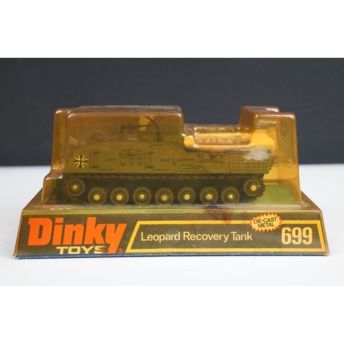 1211 - Six boxed Dinky military diecast models to include 656 88mm Gun, 694 Tank Destroyer, 692 Leopard Tan... 