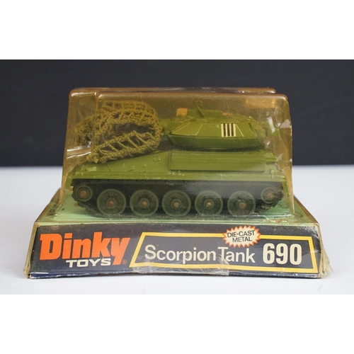 1211 - Six boxed Dinky military diecast models to include 656 88mm Gun, 694 Tank Destroyer, 692 Leopard Tan... 