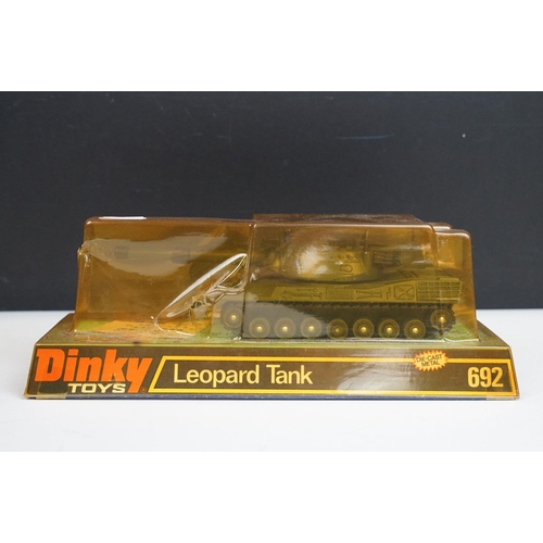 1211 - Six boxed Dinky military diecast models to include 656 88mm Gun, 694 Tank Destroyer, 692 Leopard Tan... 