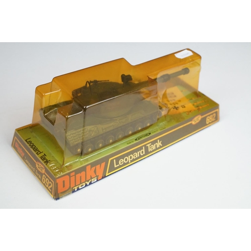 1211 - Six boxed Dinky military diecast models to include 656 88mm Gun, 694 Tank Destroyer, 692 Leopard Tan... 