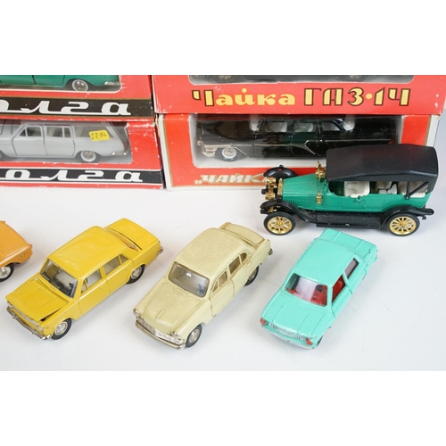 1214 - 20 boxed Russian / USSR diecast models to include 6 x Volga models, 6 x Moskvitch models, 4 x Cybehn... 