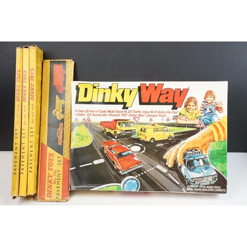 1217 - Boxed Dinky 240 Dinky Way Roadway Gift Set, complete with 4 x cars featuring Mini Clubman Police Car... 