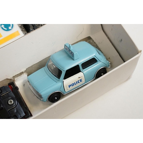 1217 - Boxed Dinky 240 Dinky Way Roadway Gift Set, complete with 4 x cars featuring Mini Clubman Police Car... 