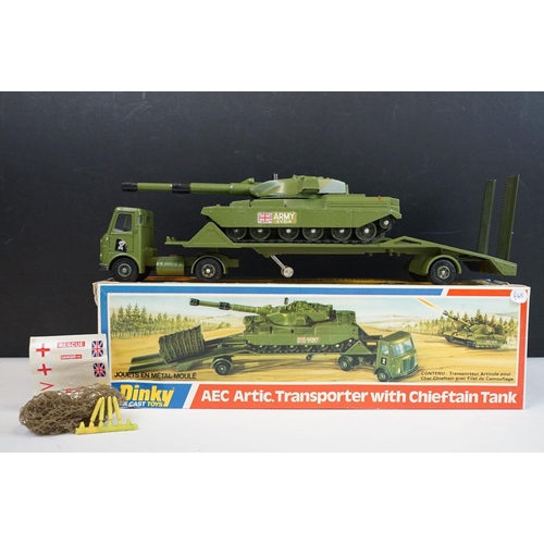 1218 - Boxed Dinky 616 military set AEC Arctic Transporter With Chieftain Tank diecast model in military gr... 