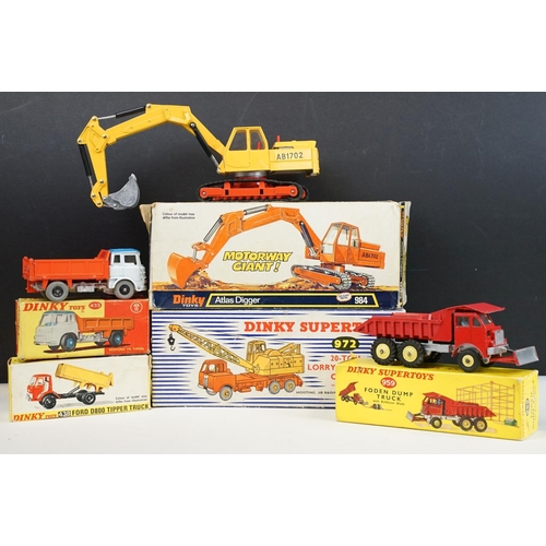 1220 - Five boxed Dinky commercial diecast model to include Supertoys 972 20 Ton Lorry Mounted Coles Crane,... 