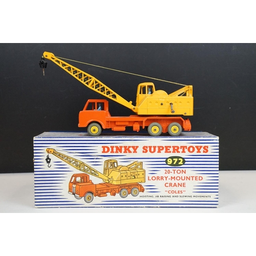 1220 - Five boxed Dinky commercial diecast model to include Supertoys 972 20 Ton Lorry Mounted Coles Crane,... 