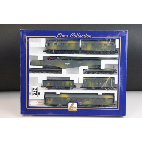 278 - Boxed Lima OO gauge L149705 WW2 Military Train Pack Geschutz Leopold Wltkrieg Militarzug mit V188 3 ... 