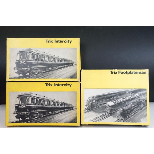 283 - Three boxed Trix kit sets to include 2 x InterCity and 1 x Footplateman, all built and appear to be ... 