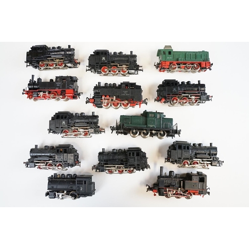 289 - 13 Fleischmann & Marklin HO gauge locomotives, mainly 0-6-0 engines, featuring DB line