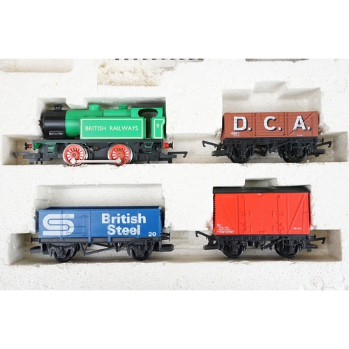 299 - Two boxed Hornby OO gauge electric train sets to include R1101 The Blue Highlander (complete) and R1... 