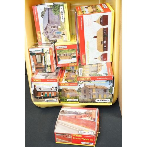 300 - 67 Boxed & carded Hornby Skaledale & Liddle End OO gauge trackside buildings to include R9675 Honeys... 