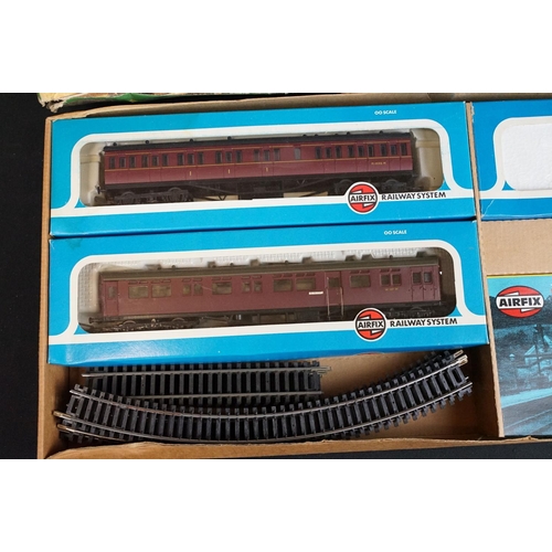 312 - Group of OO gauge model railway to include boxed Airfix GMR Autocoach Set containing boxed locomotiv... 