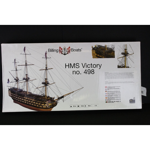 405 - Boxed Billing Boats HMS Victory No 498 1/75 model kit, unbuilt, appears complete and with instructio... 