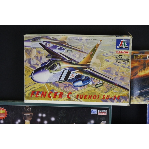 409 - 13 Boxed plastic model aircraft kits to include 4 x Nu Bee 1/100 (Military Helicopter, Jet Airliner,... 