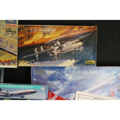 409 - 13 Boxed plastic model aircraft kits to include 4 x Nu Bee 1/100 (Military Helicopter, Jet Airliner,... 