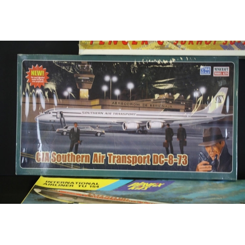 409 - 13 Boxed plastic model aircraft kits to include 4 x Nu Bee 1/100 (Military Helicopter, Jet Airliner,... 