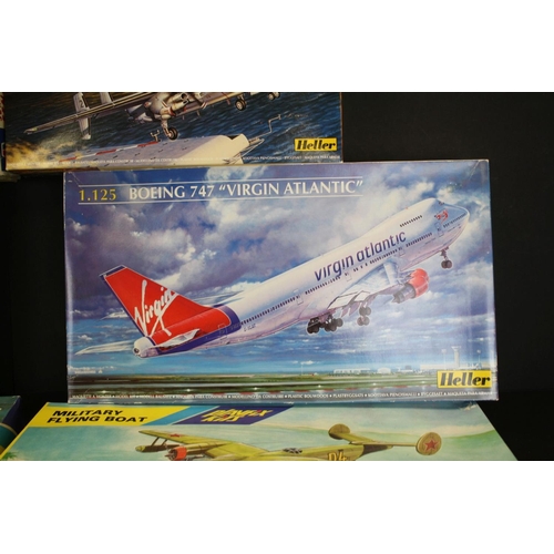 409 - 13 Boxed plastic model aircraft kits to include 4 x Nu Bee 1/100 (Military Helicopter, Jet Airliner,... 