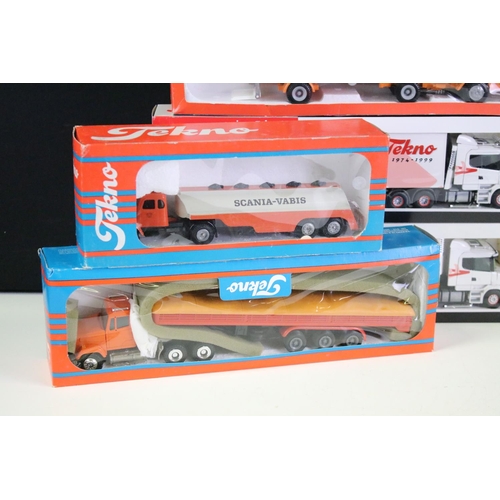 1185 - Eight boxed Tekno haulage diecast models to include 915 Ford D 0810, 420 Scania LBS 141, 452 trailer... 