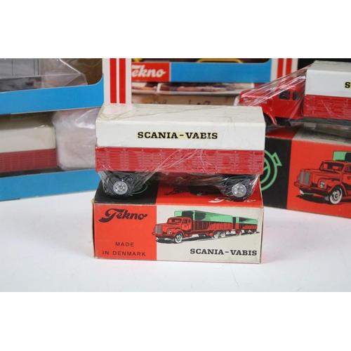 1186 - Six boxed early issue Tekno haulage diecast models to include 420 Scania LB 140, 914 Ford D Tipper, ... 