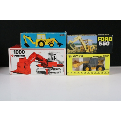 1188 - Six boxed construction diecast models to include NZG No. 130 Ford 550 Tractor Backhoe Loader yellow/... 