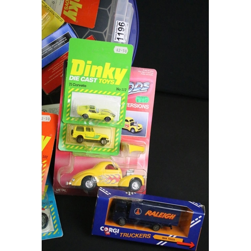 1196 - 42 Boxed / cased / carded diecast models to include 9 x carded Dinky models to include 117 TV Corvet... 