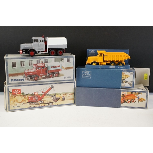 1178 - Four boxed NZG construction diecast models to include No. 440 O&K Typ L651 crane in red, No. 409 Kae... 