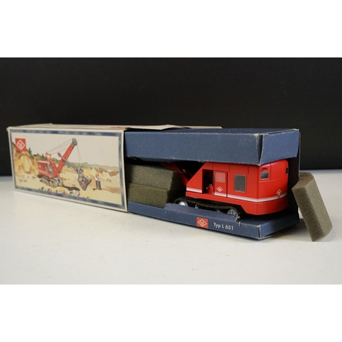 1178 - Four boxed NZG construction diecast models to include No. 440 O&K Typ L651 crane in red, No. 409 Kae... 