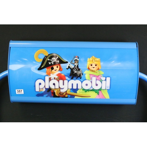 357 - Playmobil Illuminating Advertising Sign / Shop Display with tubular metal supports, approx. length 9... 