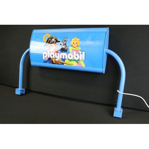 357 - Playmobil Illuminating Advertising Sign / Shop Display with tubular metal supports, approx. length 9... 