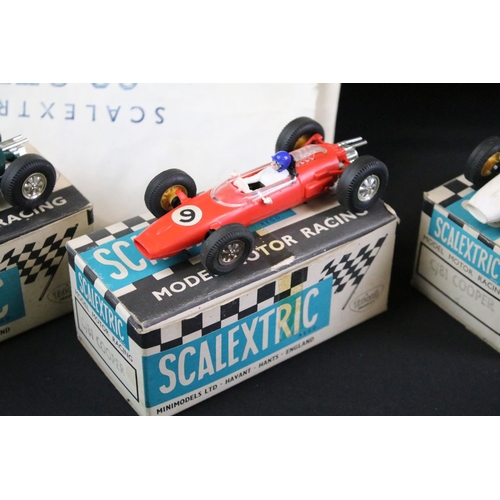 358 - Collection of Scalextric to include 4 x boxed slot cars (C82 Lotus, 3 x C81 Cooper), boxed / loose t... 