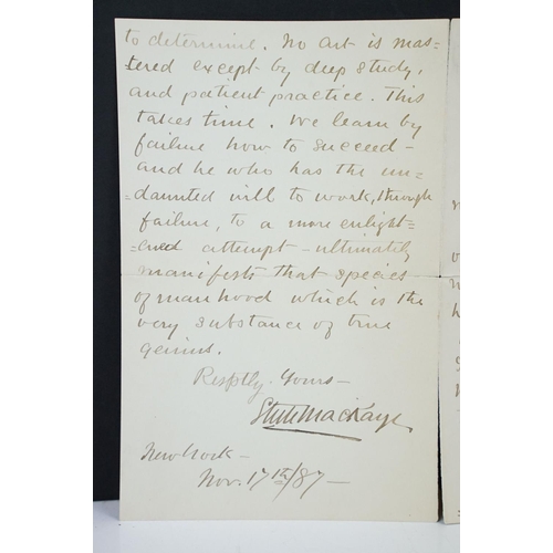 369 - James Morrison Steele MacKaye (1842-1894) - A handwritten letter, dated November 17th 1887, relating... 