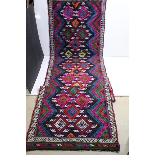 783 - Old Suzni Runner Rug, 316cm x 86cm