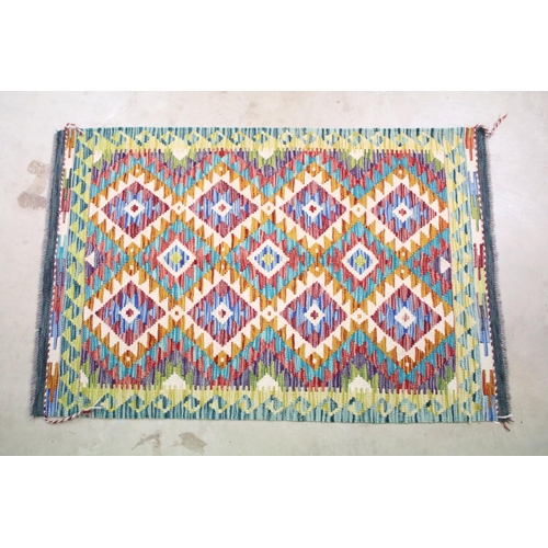 784 - Hand knotted woollen Chobi Kilim rug, 150cm long x 100cm wide