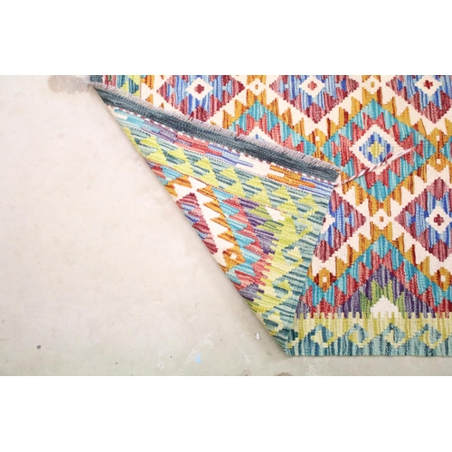 784 - Hand knotted woollen Chobi Kilim rug, 150cm long x 100cm wide