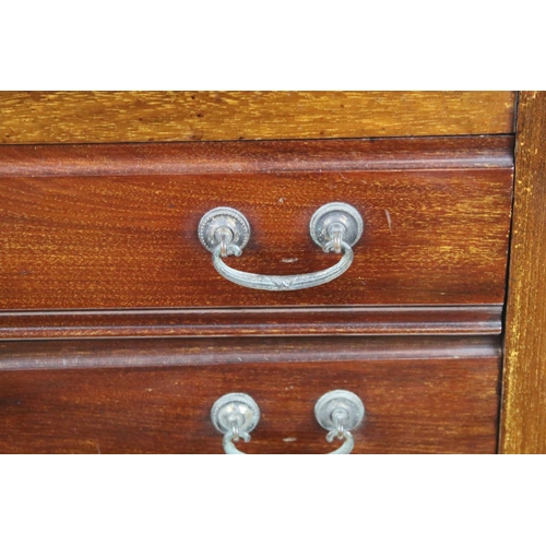 753 - Early 20th century mahogany sheet music cabinet, with an arrangement of five drop front drawers abov... 