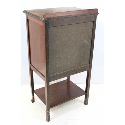 753 - Early 20th century mahogany sheet music cabinet, with an arrangement of five drop front drawers abov... 