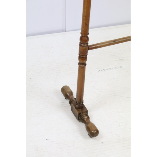 705 - Victorian walnut towel rail, 79cm high x 74cm wide x 16cm deep