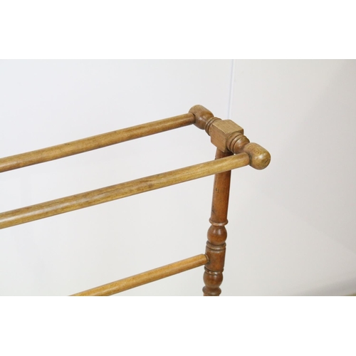 705 - Victorian walnut towel rail, 79cm high x 74cm wide x 16cm deep