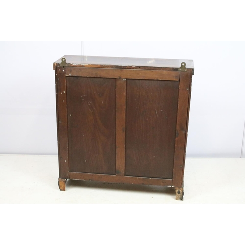 715 - Victorian rosewood two door cupboard of small proportions, with inlaid decoration featuring leaves a... 