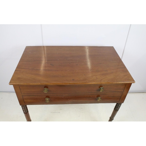 726 - Early 20th century mahogany table, the lid lifts to reveal a butler's lift out tray and storage belo... 